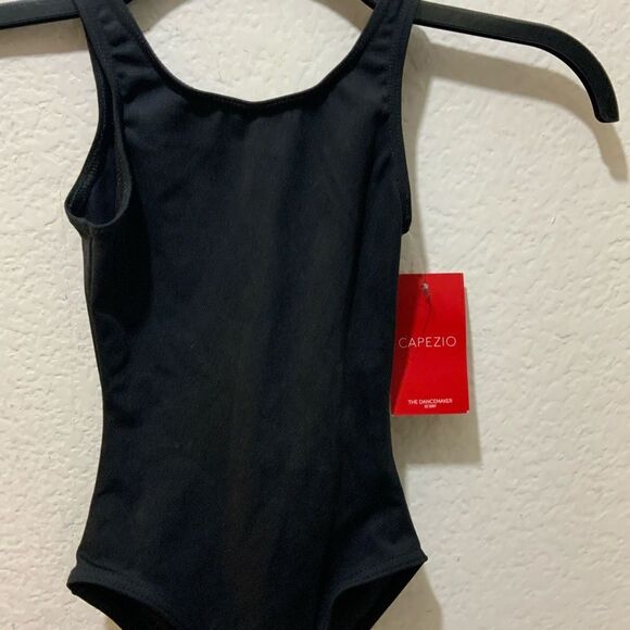 Capezio Elegant Black Dance Bodysuit leotard dance tumble size 1/CH - Picture 4 of 5